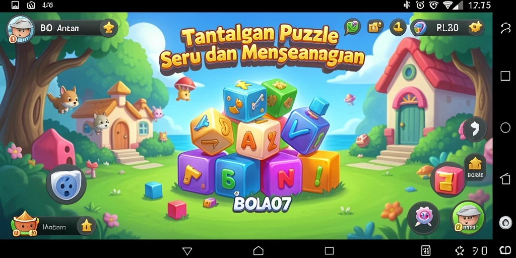 Screenshot gameplay BOLA07 menampilkan level puzzle yang menarik.