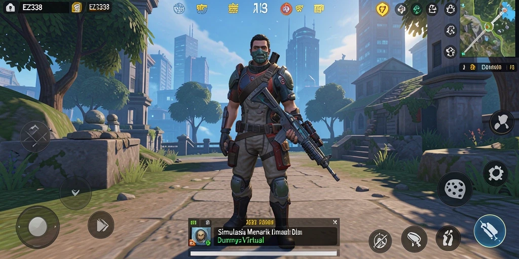Tampilan gameplay yang mendalam dalam simulasi kehidupan.