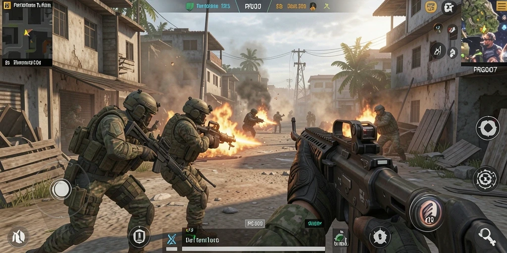 Gameplay seru PRG007 dengan aksi tembak-menembak yang intens.
