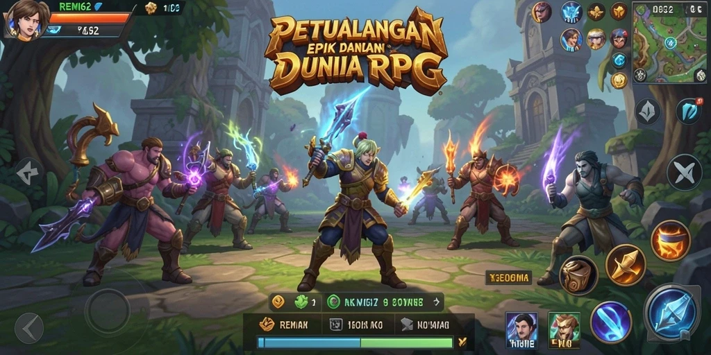 Tampilan gameplay menegangkan dalam dunia RPG yang menakjubkan.