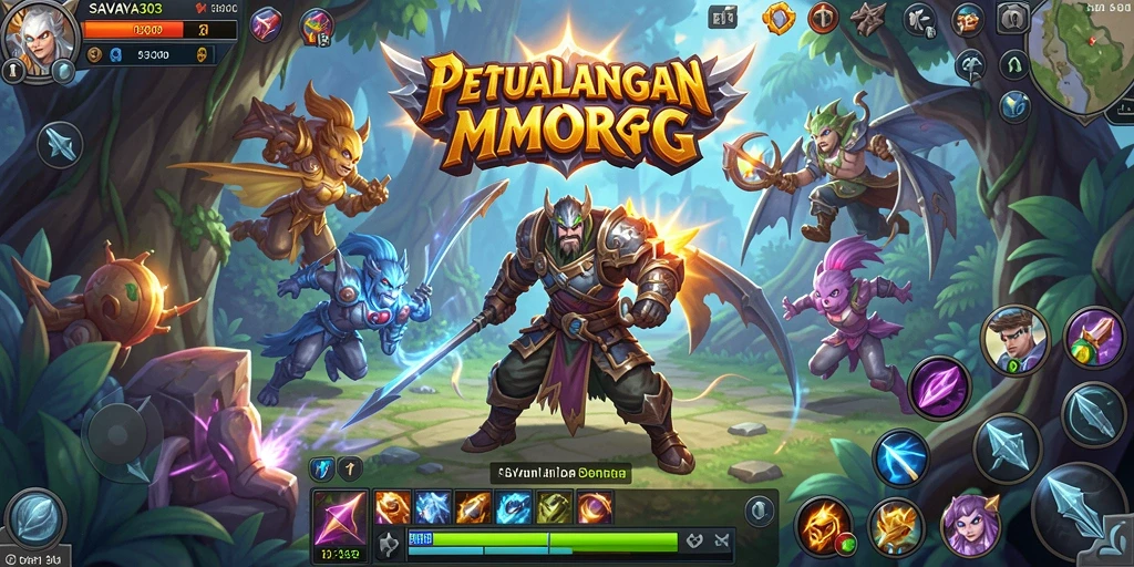 Tangkapan layar utama SAVAYA303 menunjukkan aksi gameplay MMORPG yang seru.